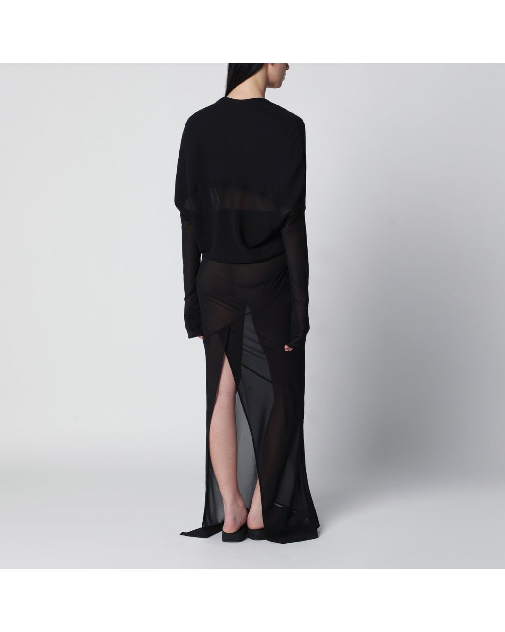 Entire studios Black Long Semi-Sheer Dress