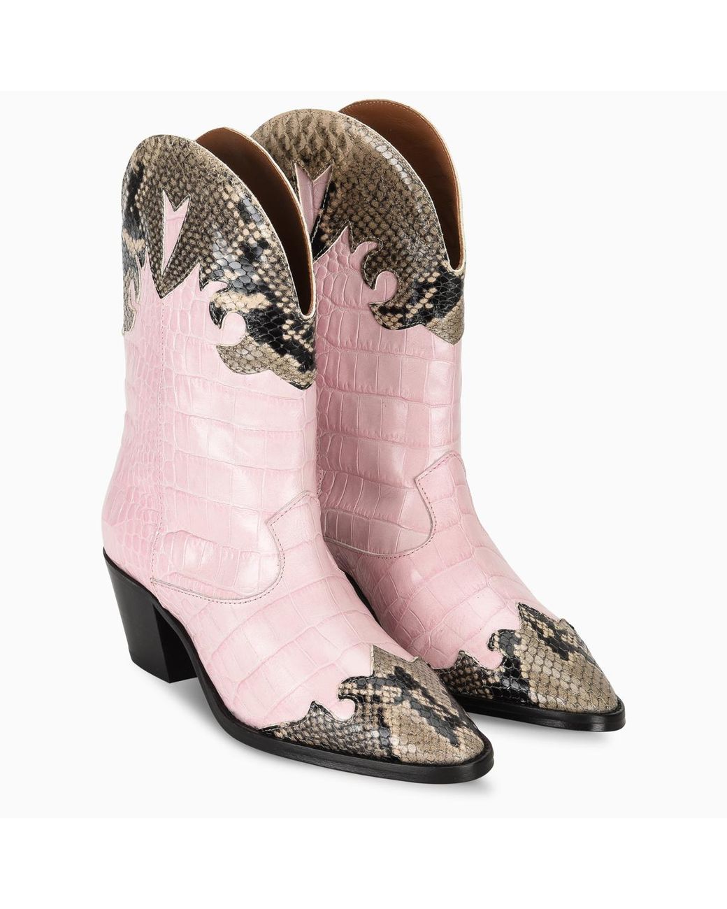 Pink snakeskin hot sale cowboy boots