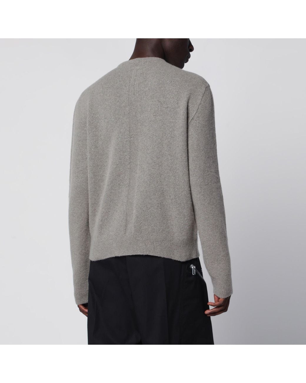 Rick Owens Gray Dust Cashmere-Blend Sweater for men