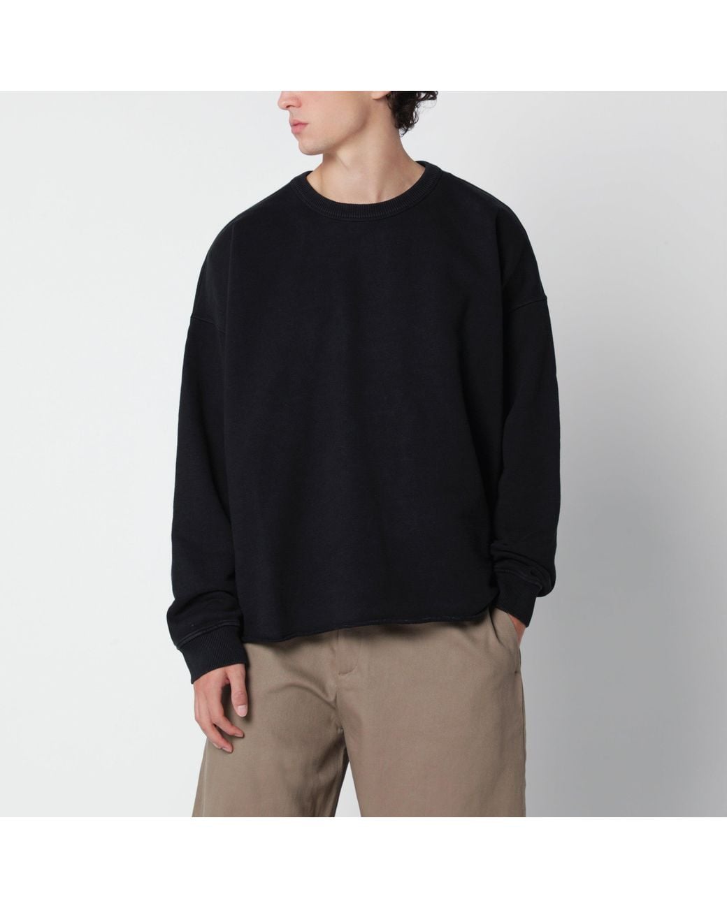 YMC Black Cotton Crew-Neck Sweatshirt for men