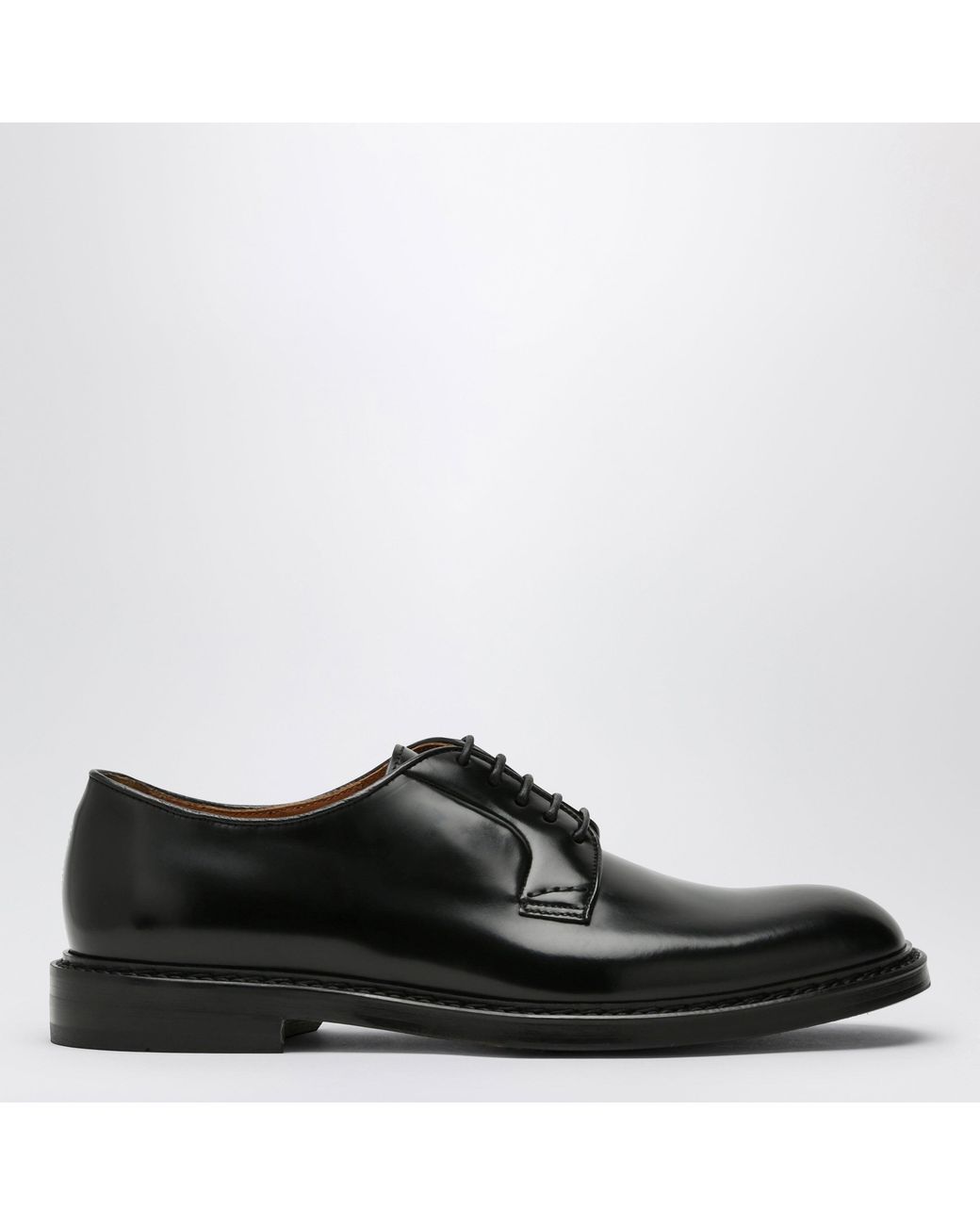 Doucal's Black Leather Lace-Up for men
