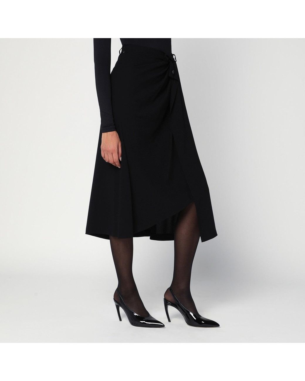 Balenciaga Black Draped Skirt