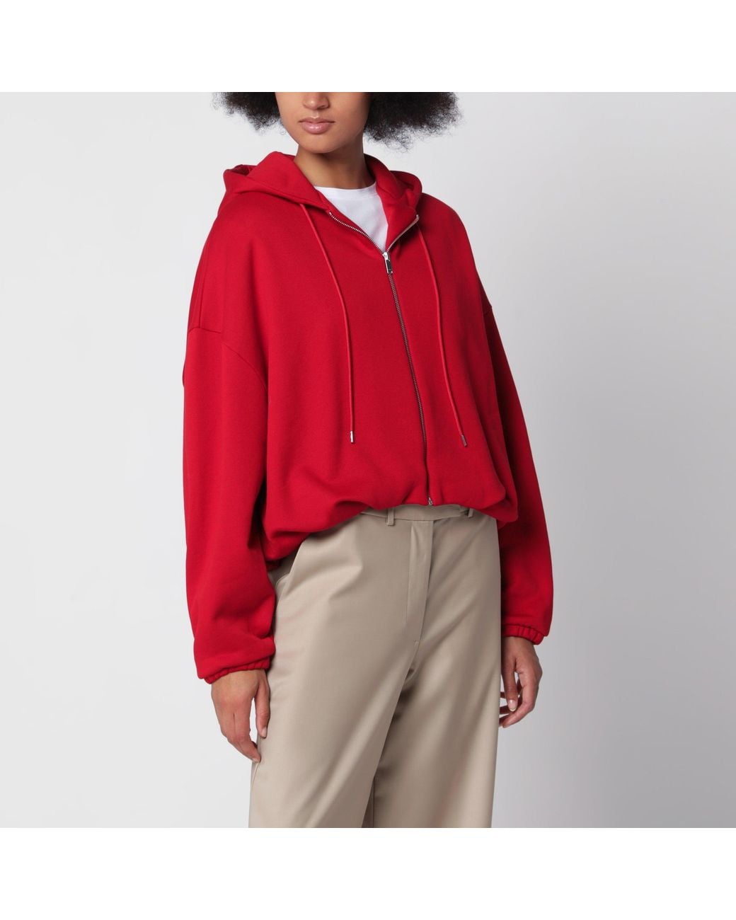 Cordera Balloon Cotton Hoodie in Red | Lyst UK