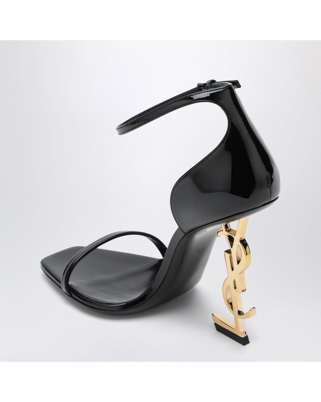 Saint Laurent Black Opyum Patent Leather Sandals