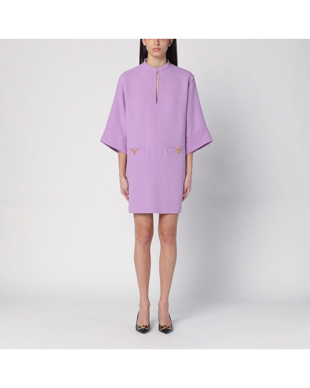 Valentino Purple Lilac Silk Mini Dress