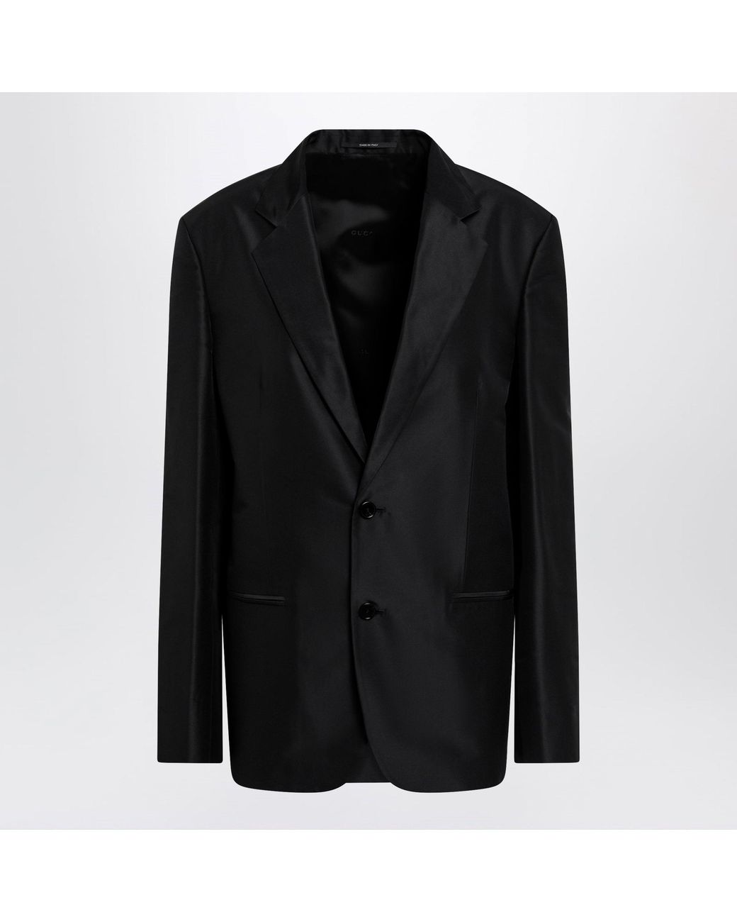 Gucci Black Oversized Fine Silk Faille Jacket