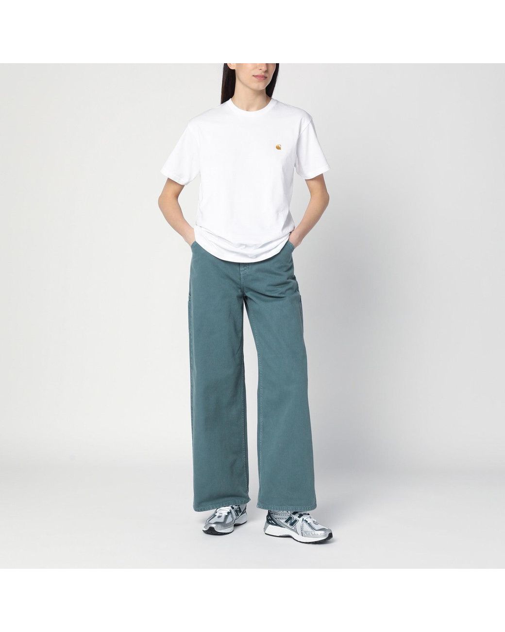 Carhartt Blue Jens Pant In Silver Pine