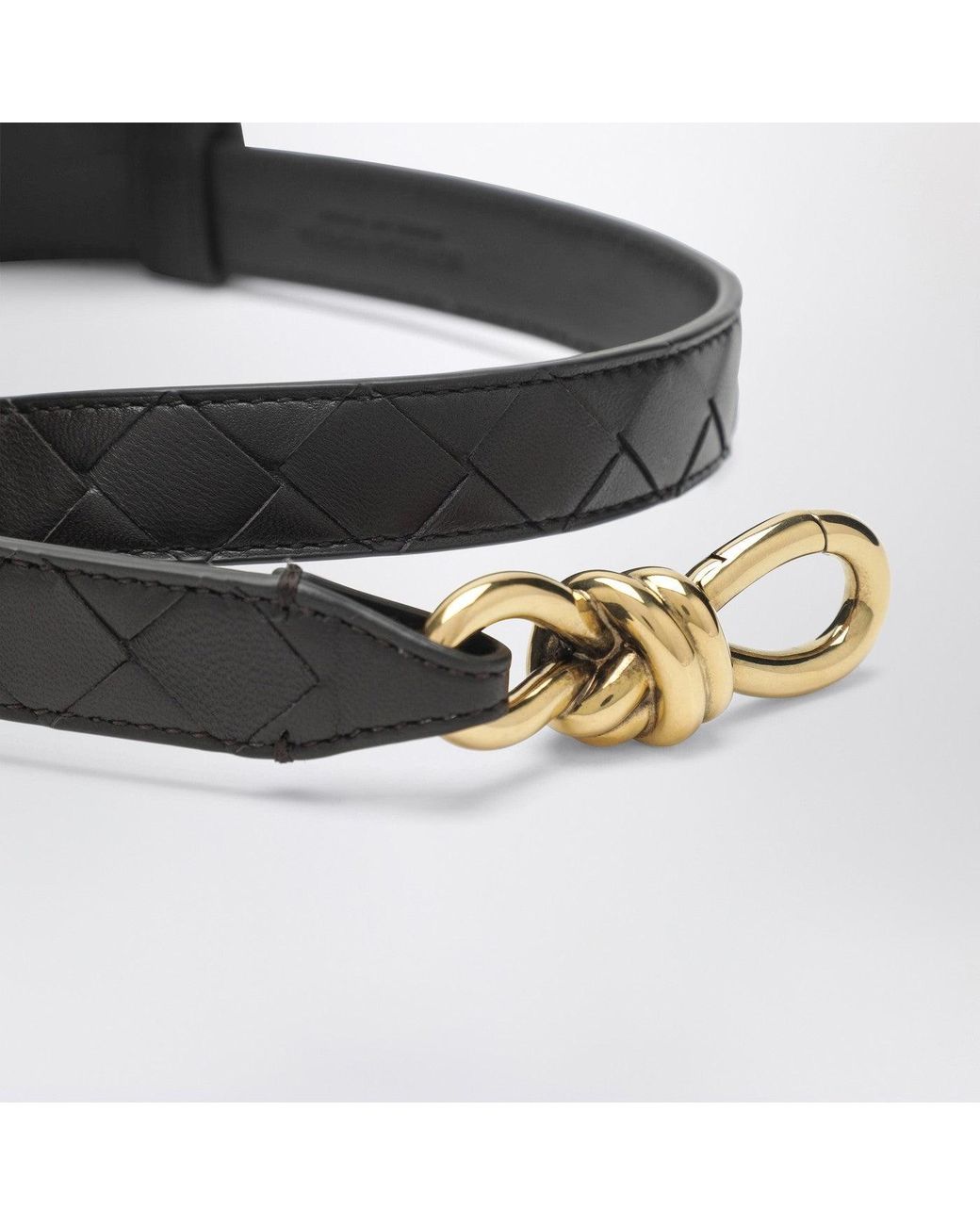 Bottega Veneta Black Andiamo Fondente Intrecciato Belt