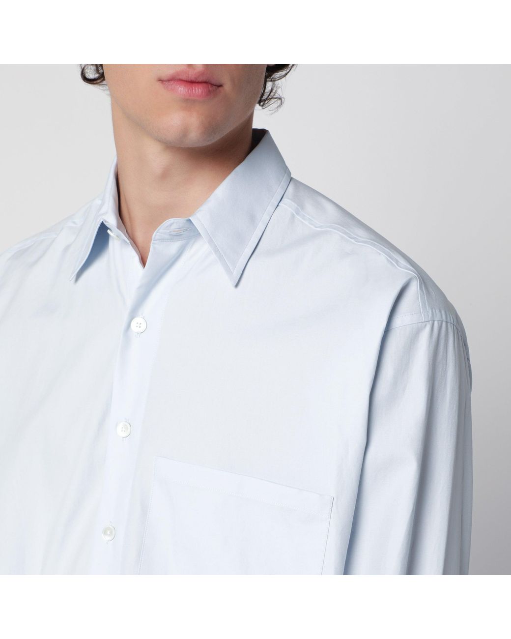 Auralee White Finx Oversized Cotton Twill Shirt for men
