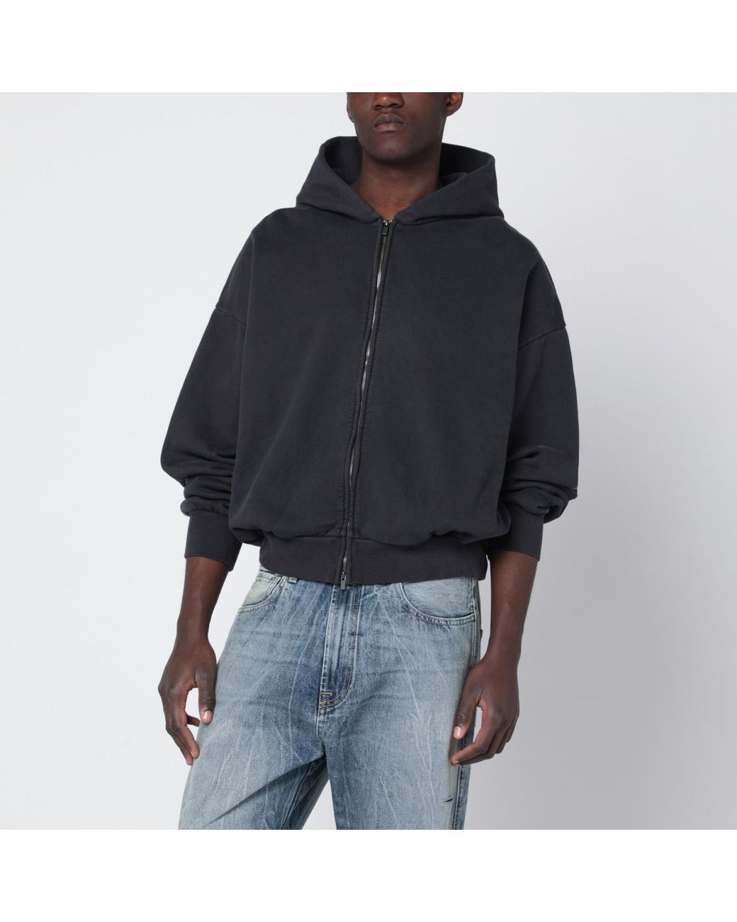 Fear Of God Washed Zip Hoodie in Black for Men | Lyst