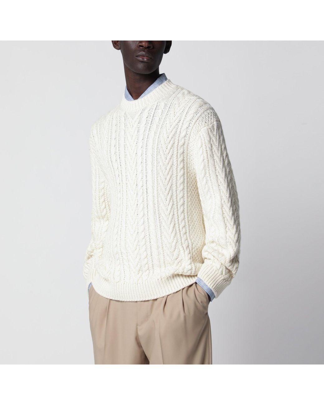 Loro Piana White Schooner Sweater for men