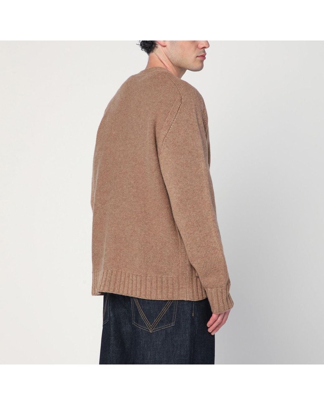 Bottega Veneta Natural Camel Wool Cardigan for men