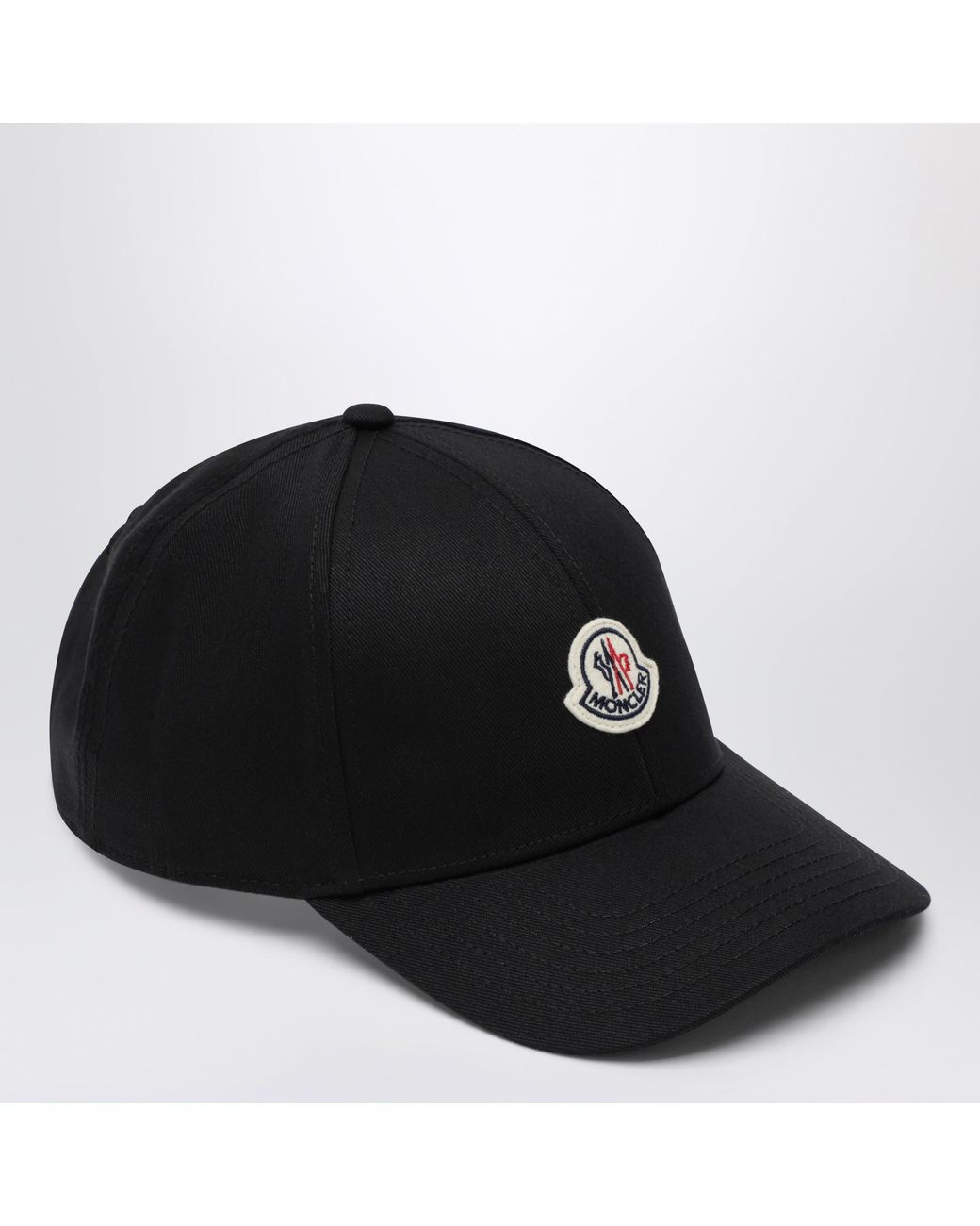 Moncler Black Cotton Baseball Cap With Patch for men