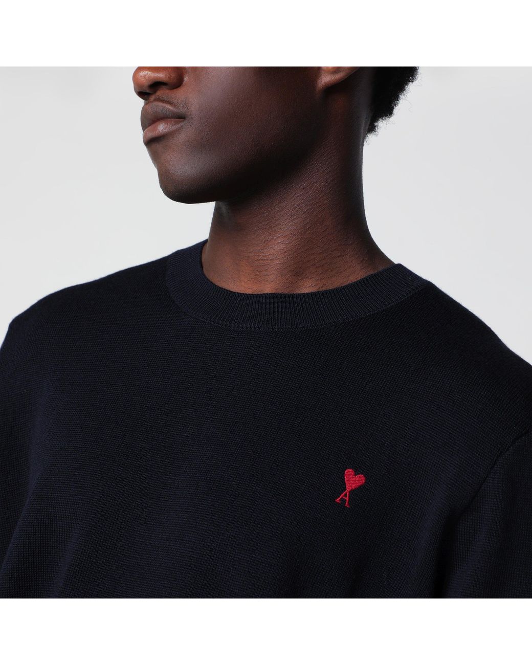 AMI Black Ami De Coeur Sweater for men