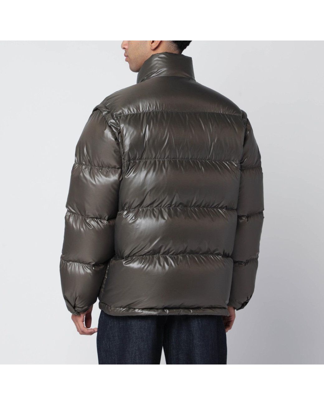 Prada Gray Camouflage Re-Nylon Down Jacket for men