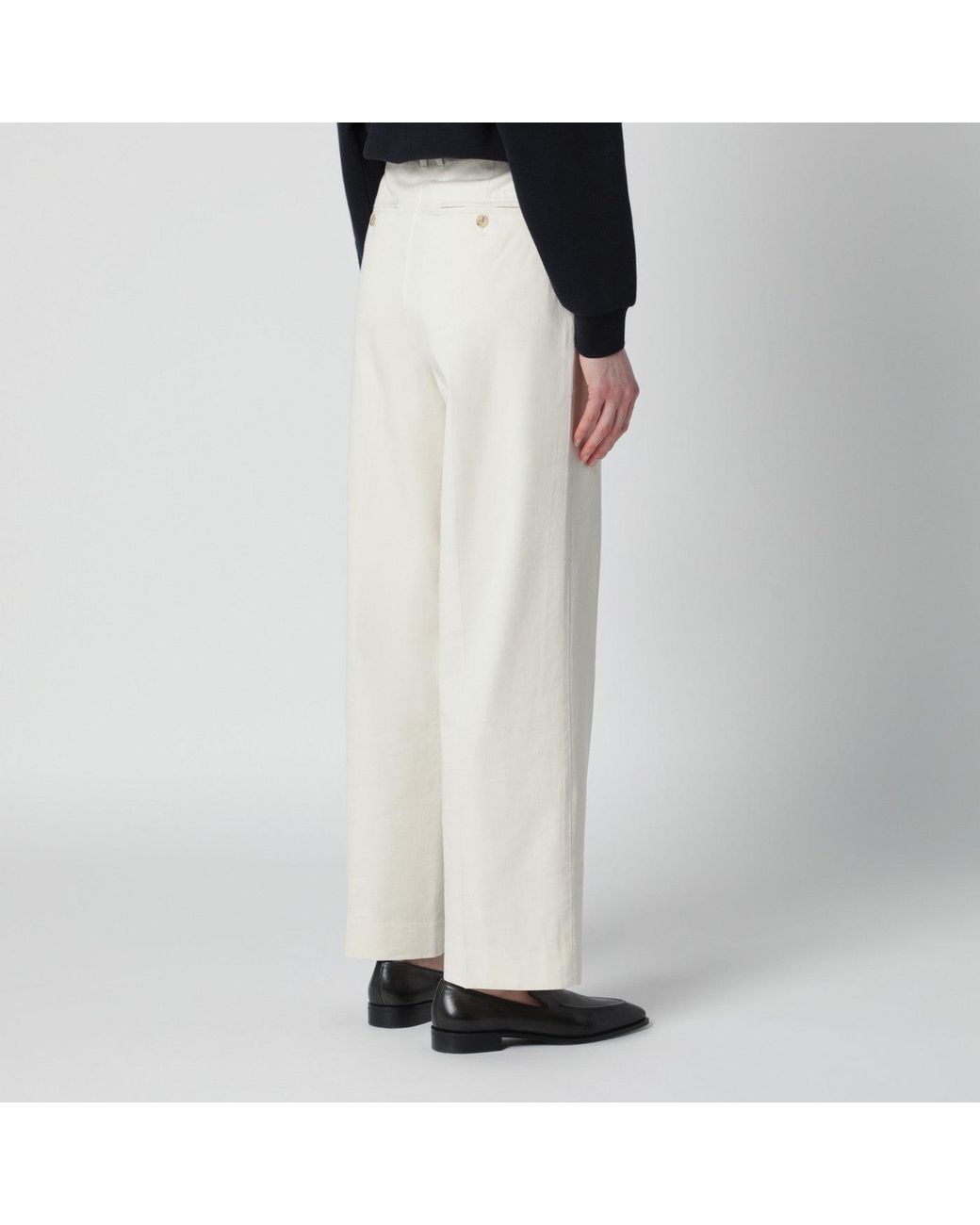 DUNST White Ivory Double-Pleat Trousers