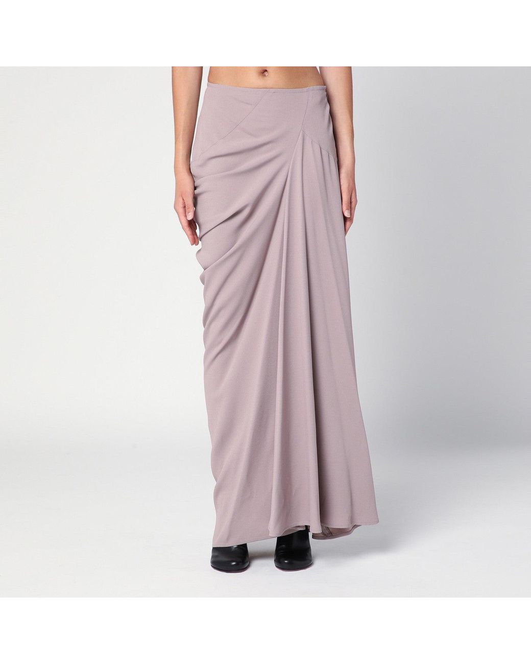Dries Van Noten Pink Long Draped Skirt For