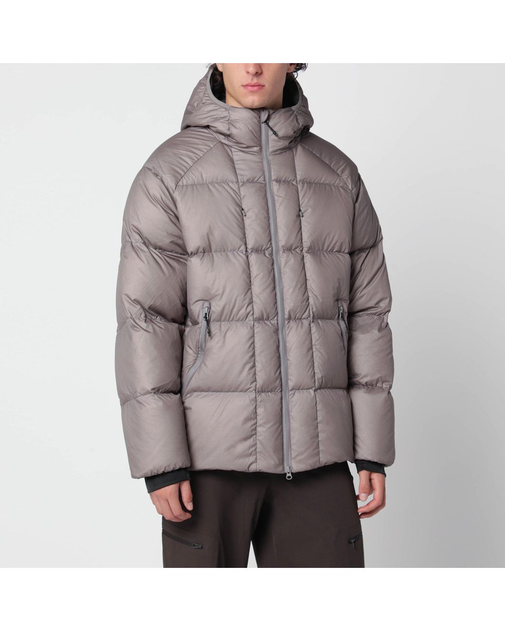 Hiking Patrol Gray Slate Nylon Down Jacket for men