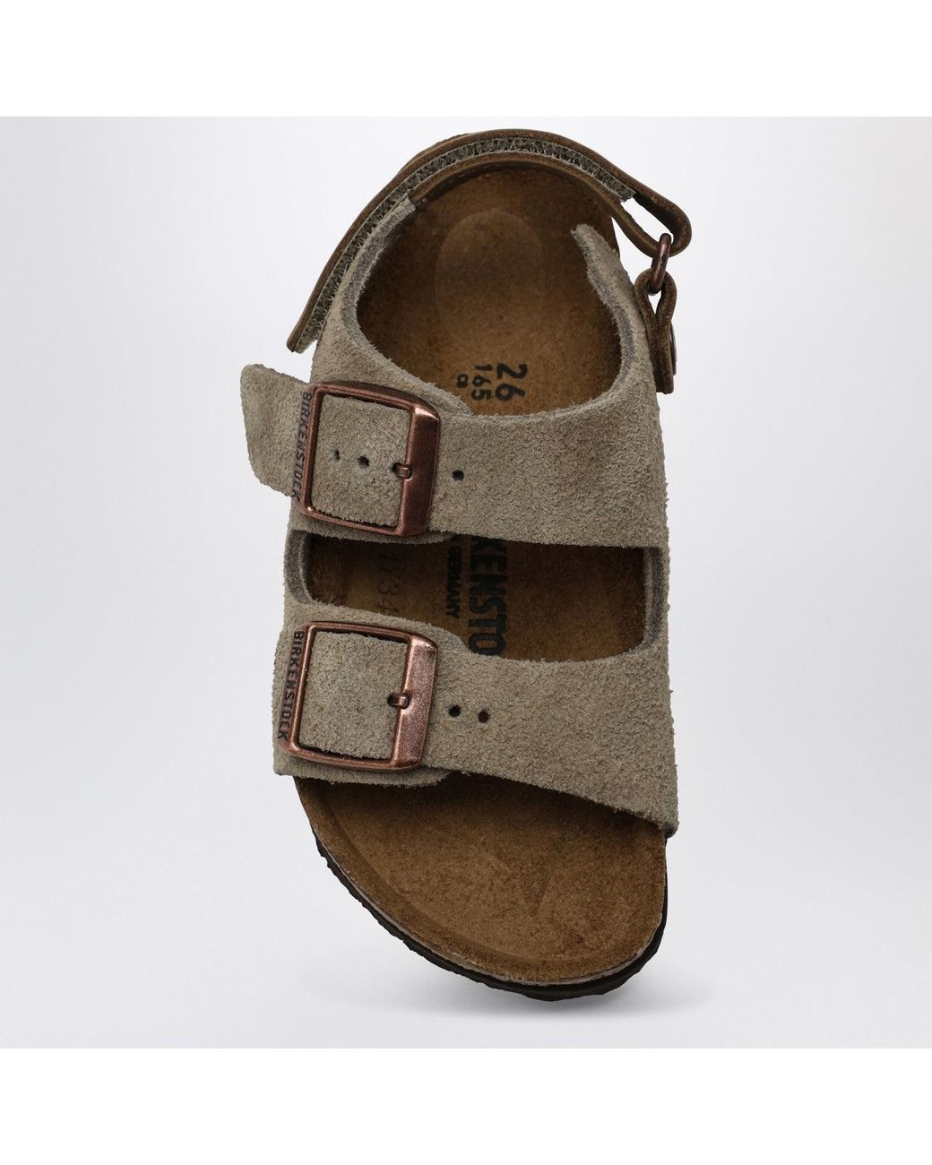 Birkenstock Brown Milano Taupe Suede Sandal for men