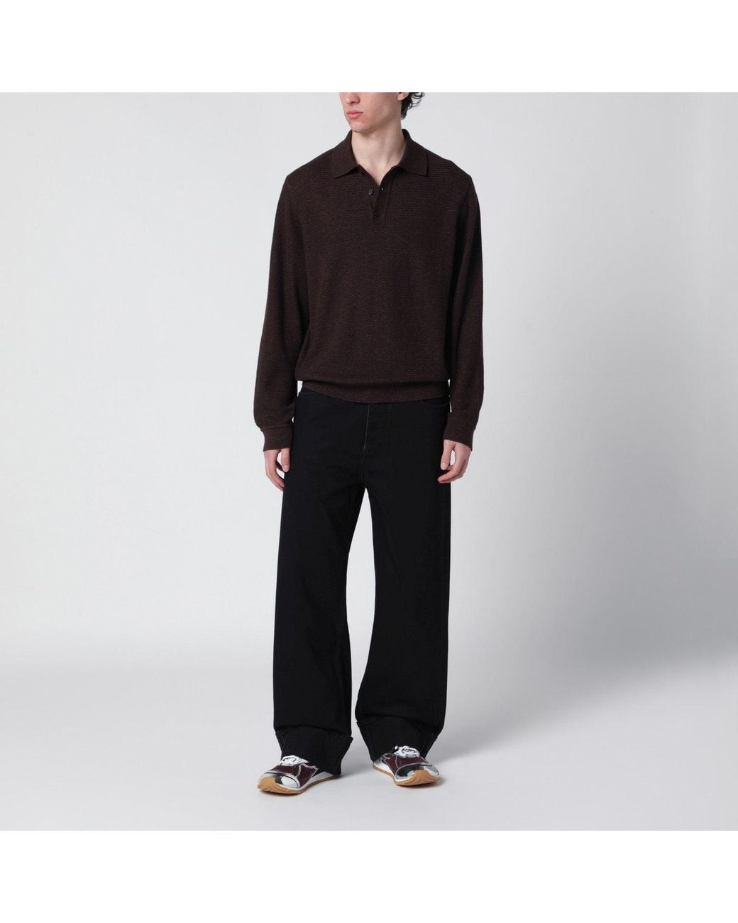 Bottega Veneta Black Faded Turn-Up Jeans for men