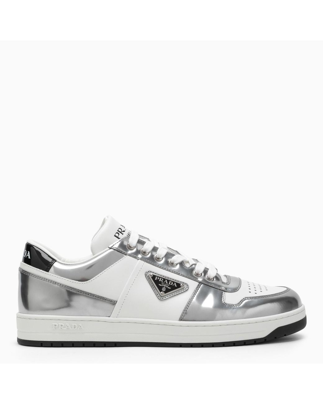 Prada Downtown /silver Trainer in White for Men | Lyst