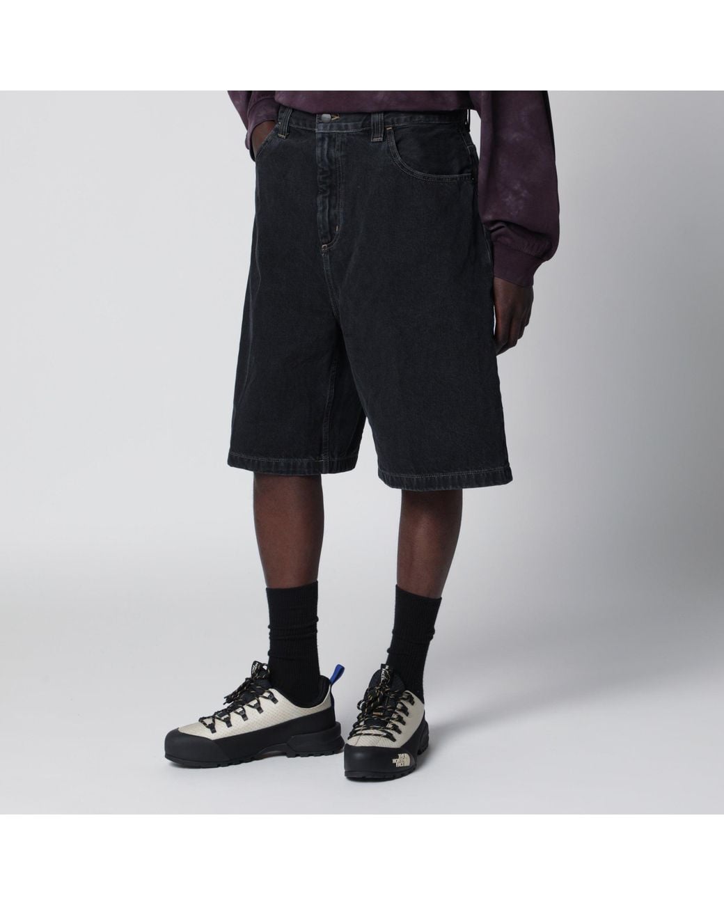 Carhartt Black Brandon Loose-Fit Low-Rise Denim Shorts for men