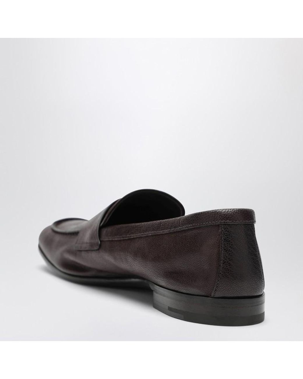 Mocassins En Cuir Brun Foncé Prada pour homme en coloris Black