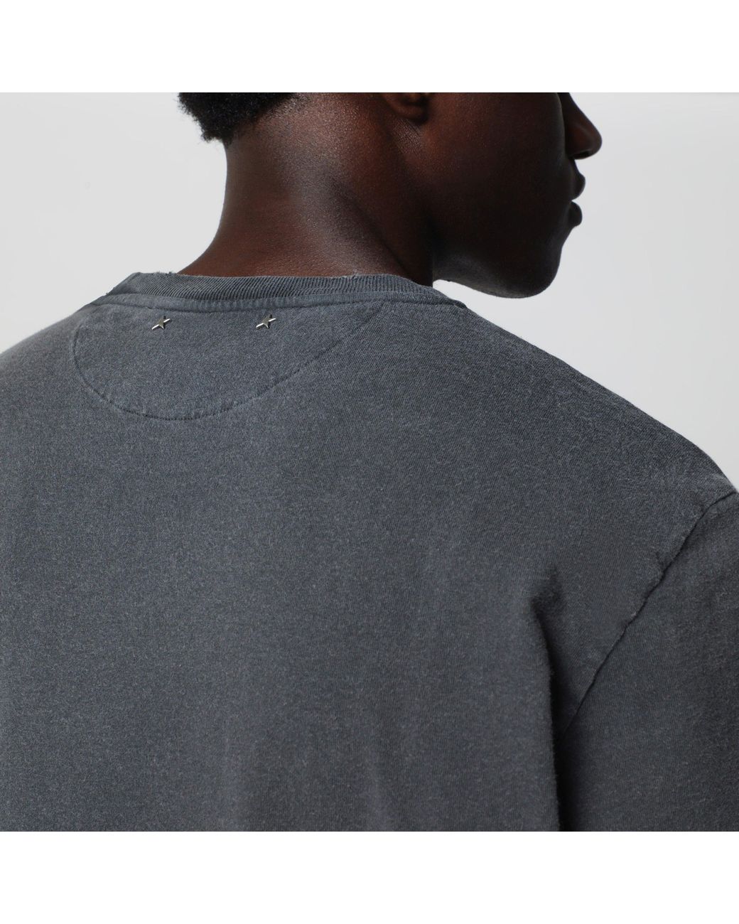 Golden Goose Deluxe Brand Gray Anthracite Vintage-Effect T-Shirt for men