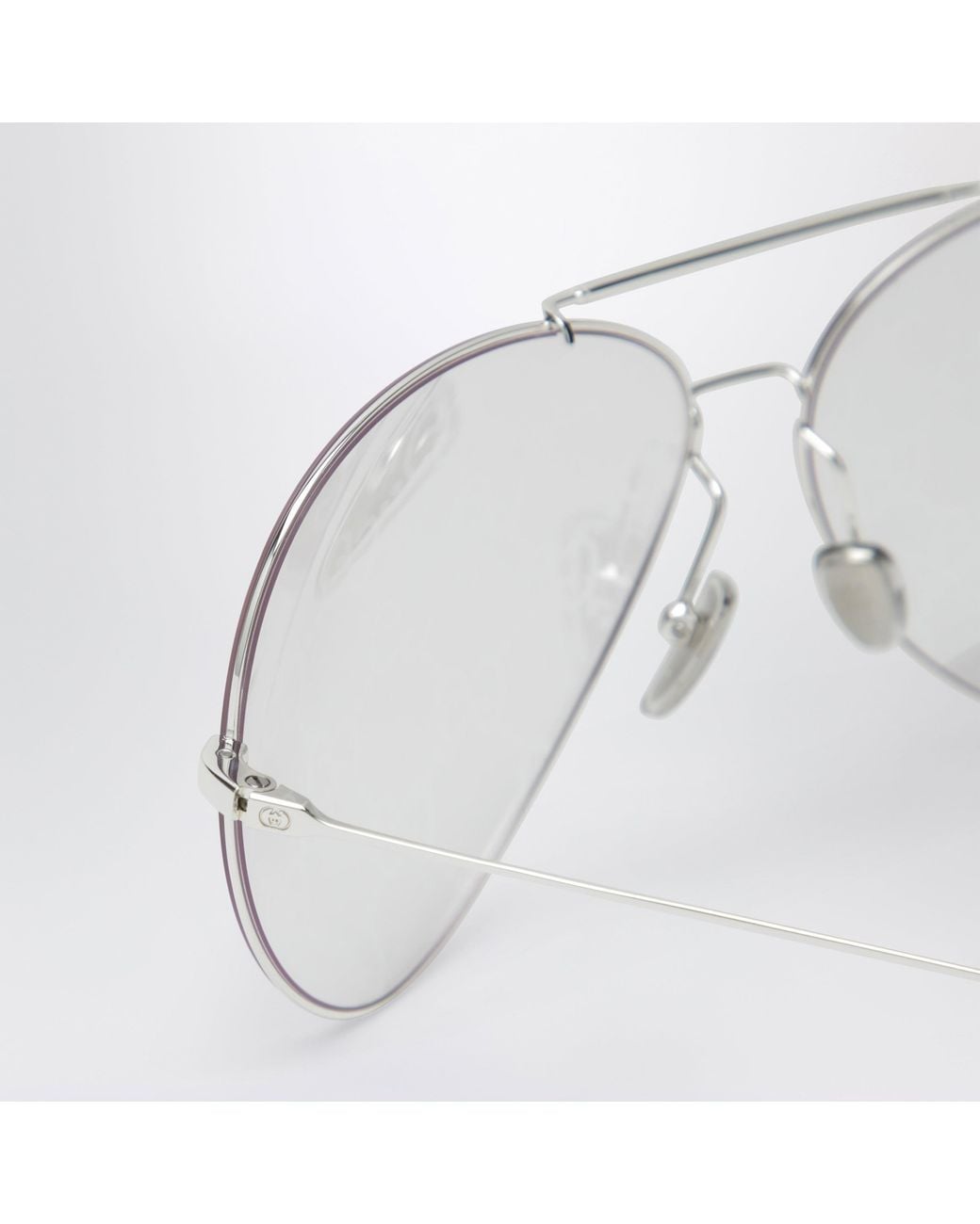 Gucci White Pilot Sunglasses for men