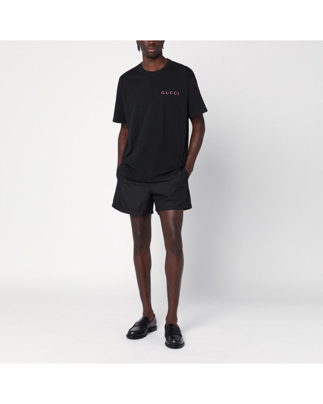 Gucci Black Swimsuit With Logo for men