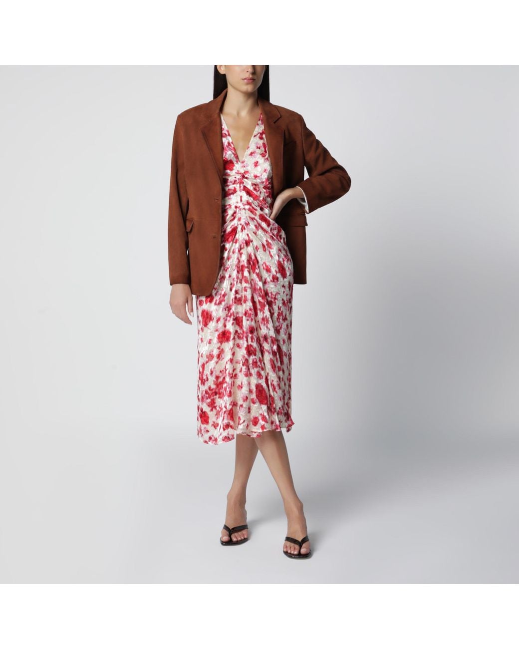 Golden Goose Deluxe Brand Red Robyn Suede Sheepskin Blazer