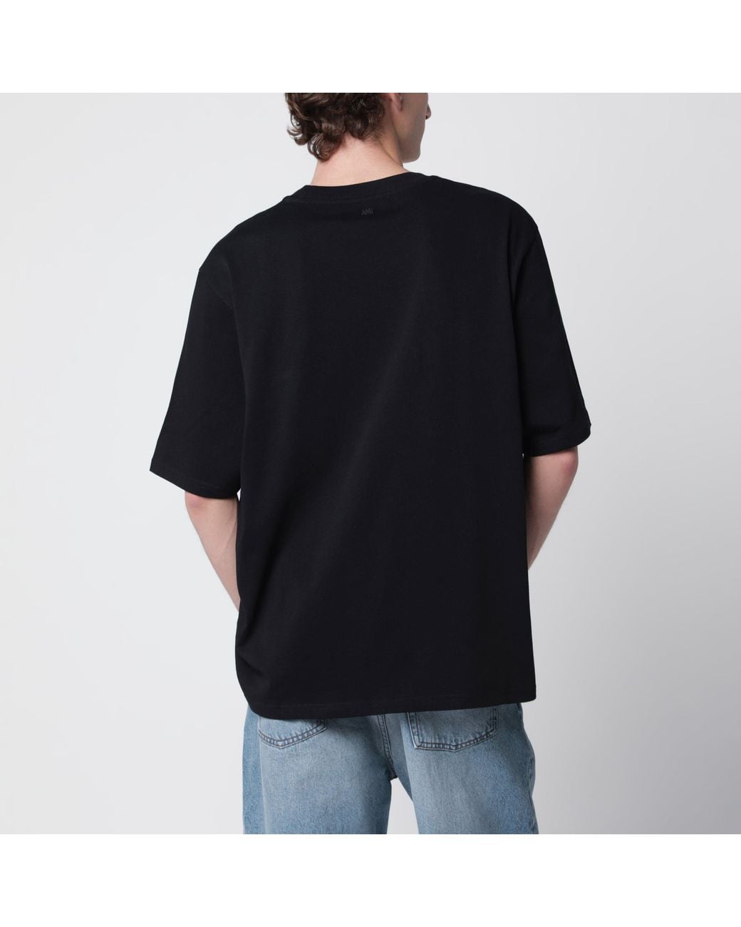 AMI Black Ami De Coeur T-Shirt for men