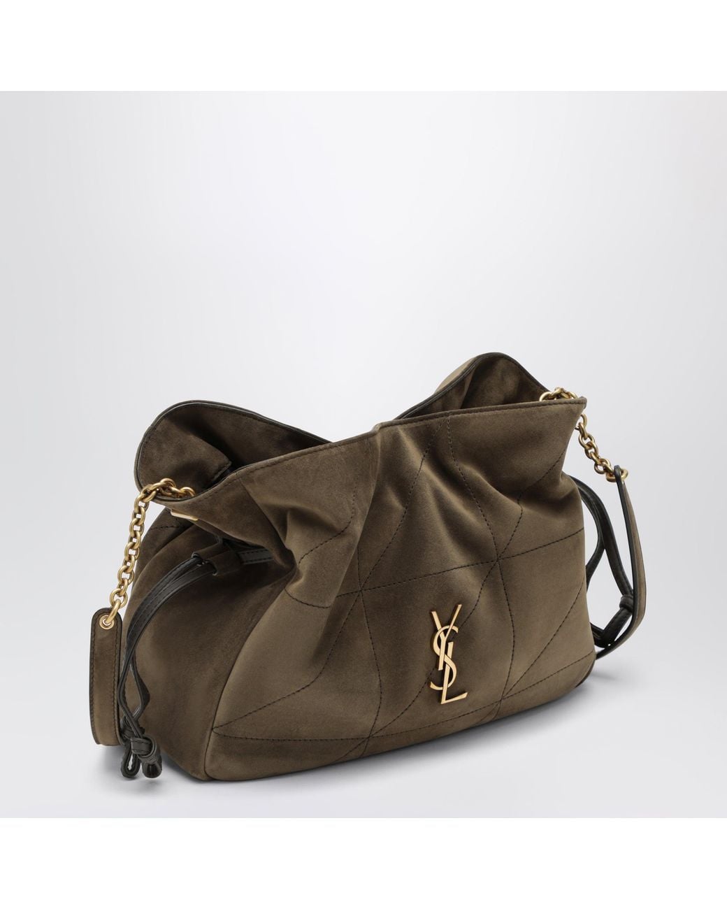 Saint Laurent Brown Jamie Suede Shoulder Clutch