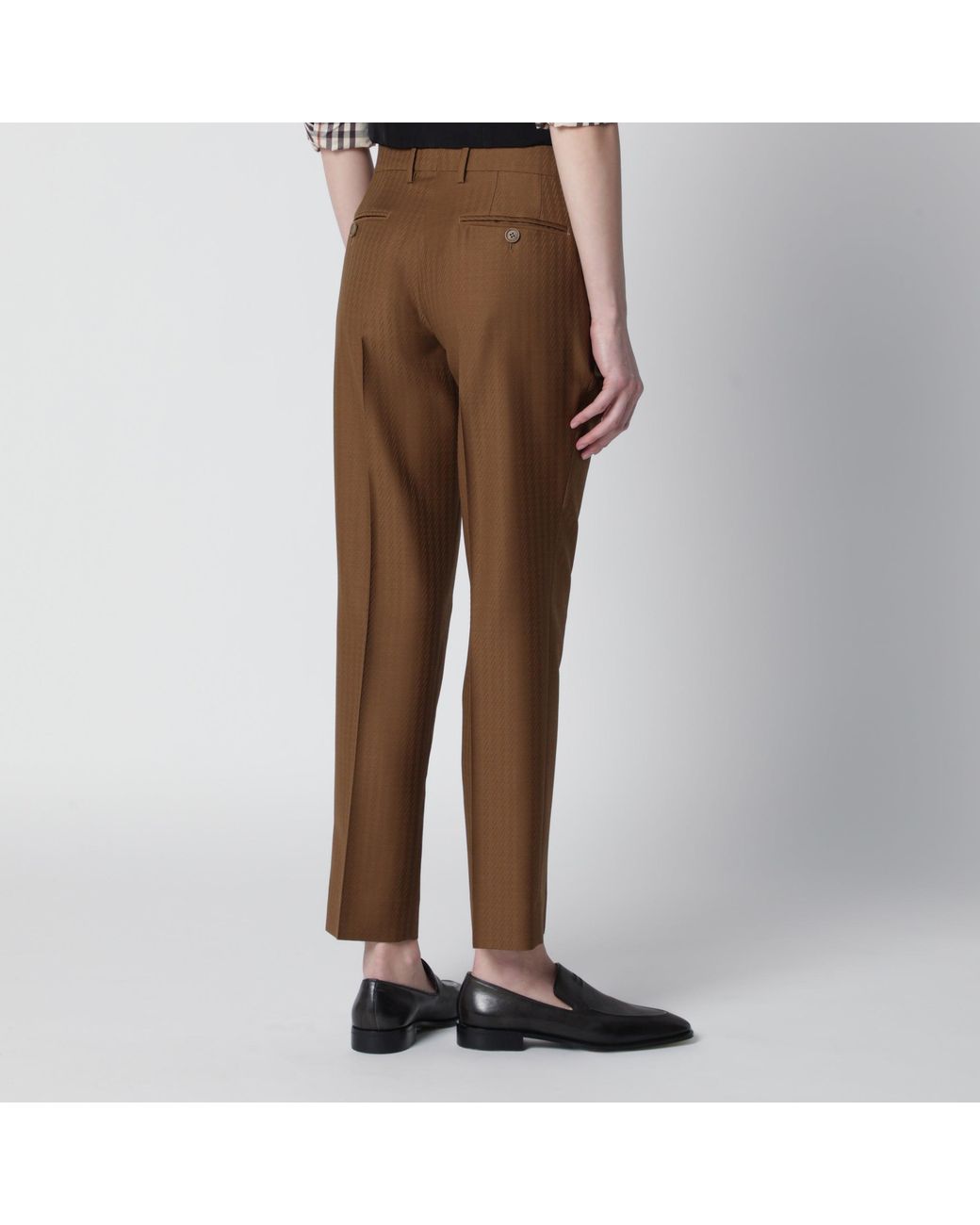 Burberry Brown Wool And Mohair Trousers