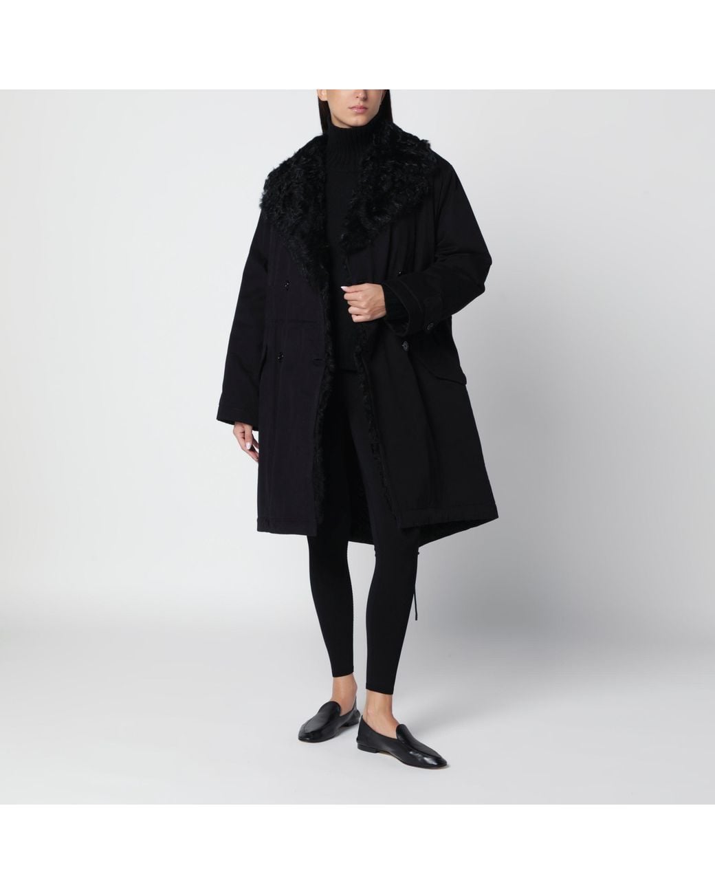 Totême Black Long Parka