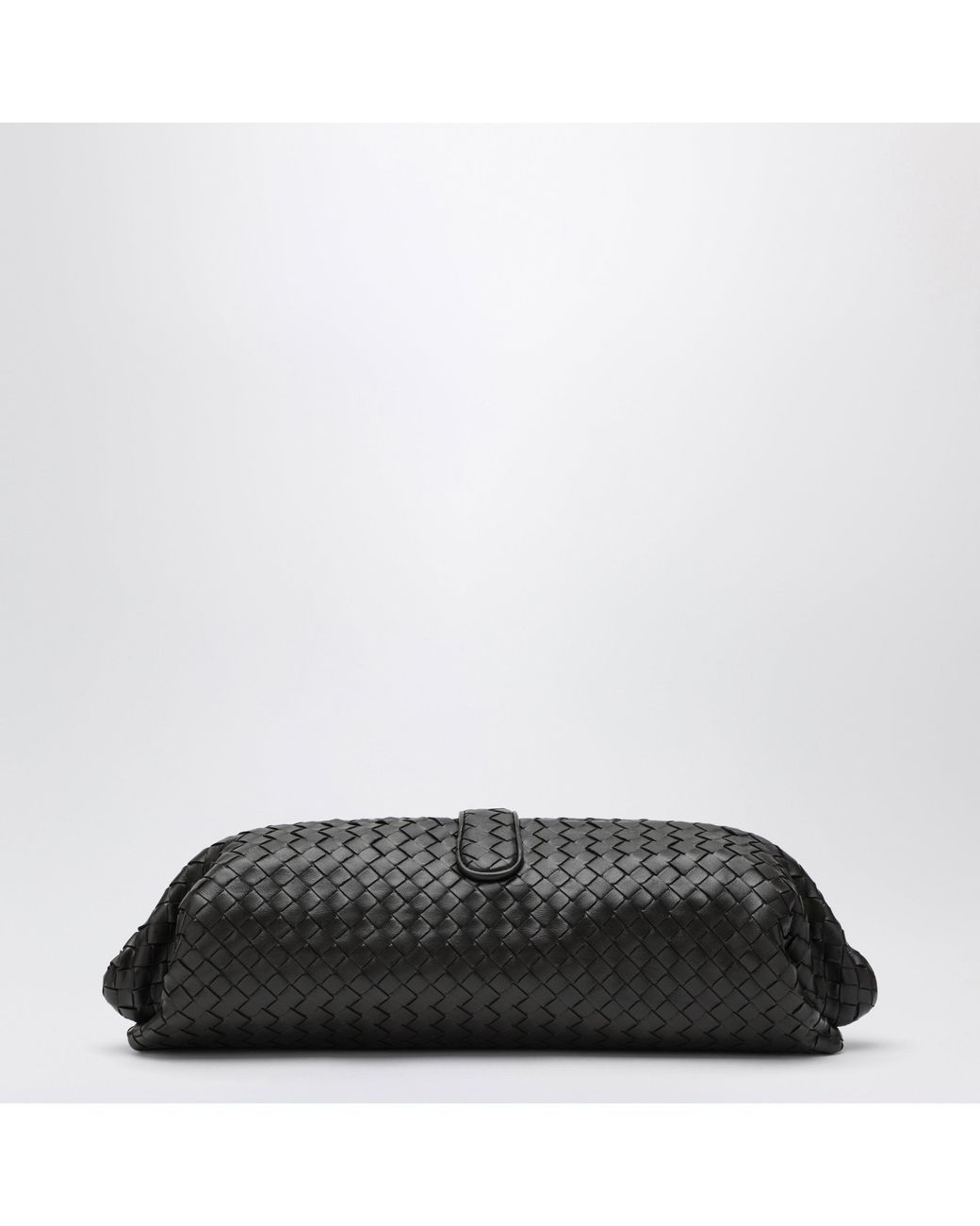 Bottega Veneta Black Lauren 1979 Intrecciato Lamb Leather Clutch