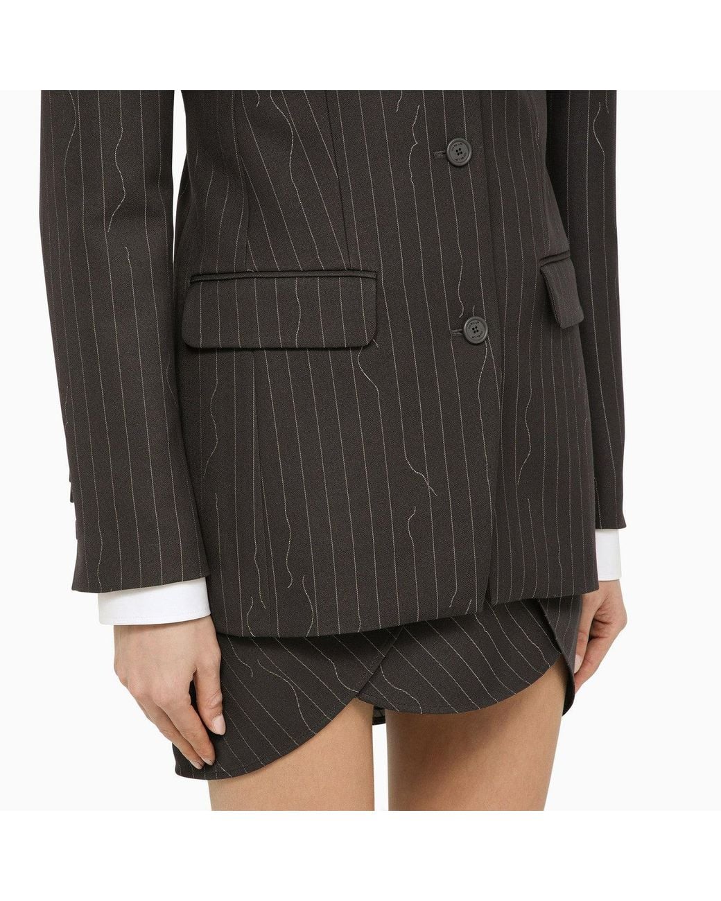 Off-White c/o Virgil Abloh Black Single-Breasted Pinstripe Jacket