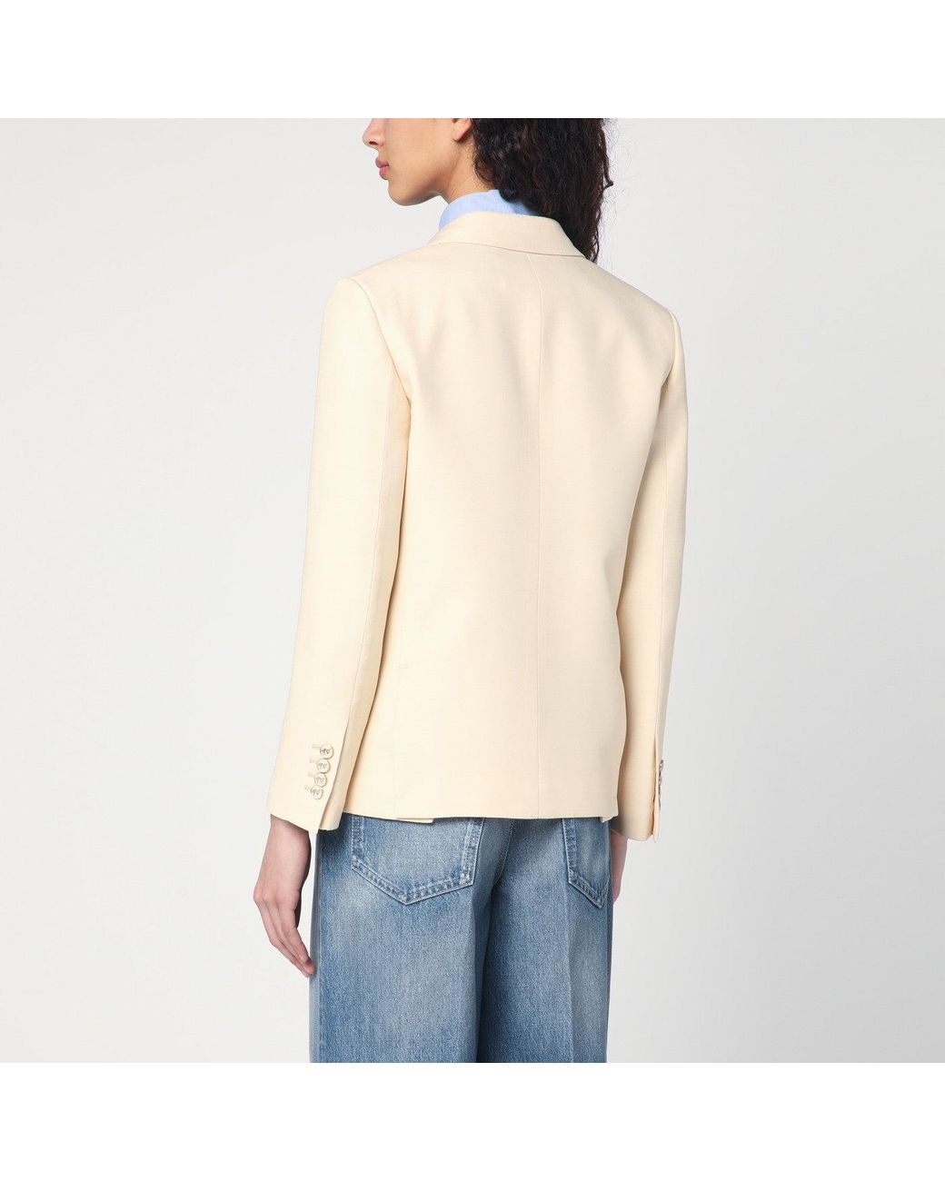 Valentino Natural Wool And Silk Single-Breasted Jacket