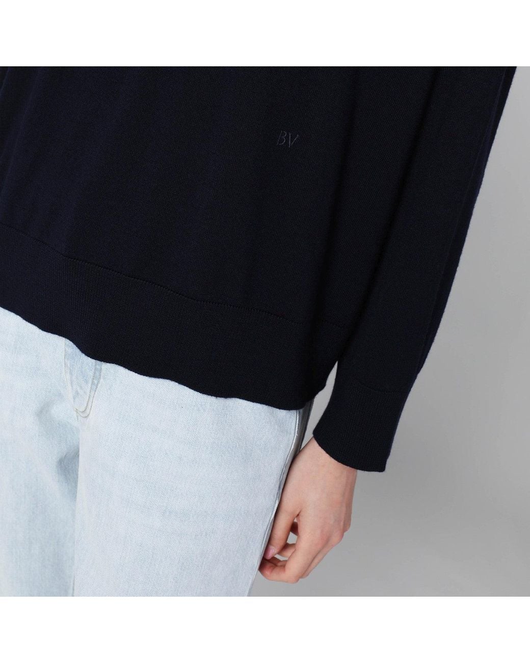 Bottega Veneta Blue Dark Turtleneck Wool Sweater