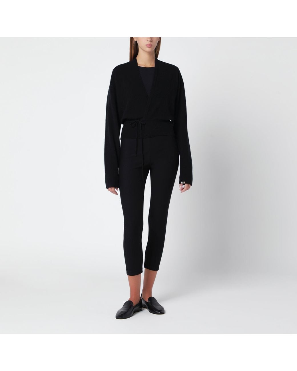 Extreme Cashmere Black Cashmere Wrap Cardigan