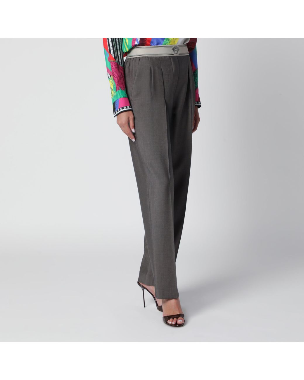 Versace Gray Cold Mohair Wool Trousers