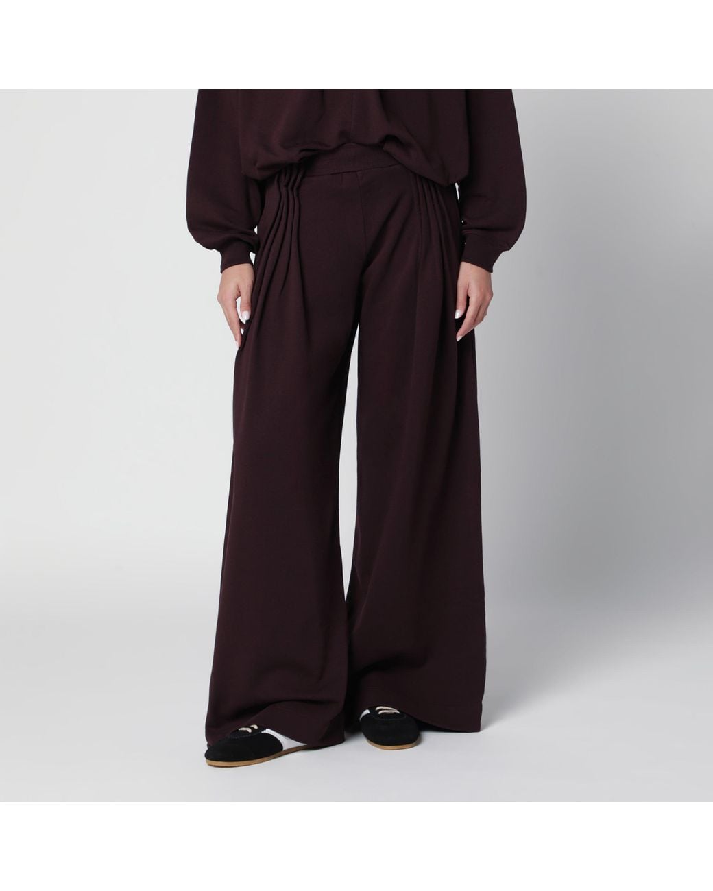 Dries Van Noten Black Peach Wide-Leg Trousers
