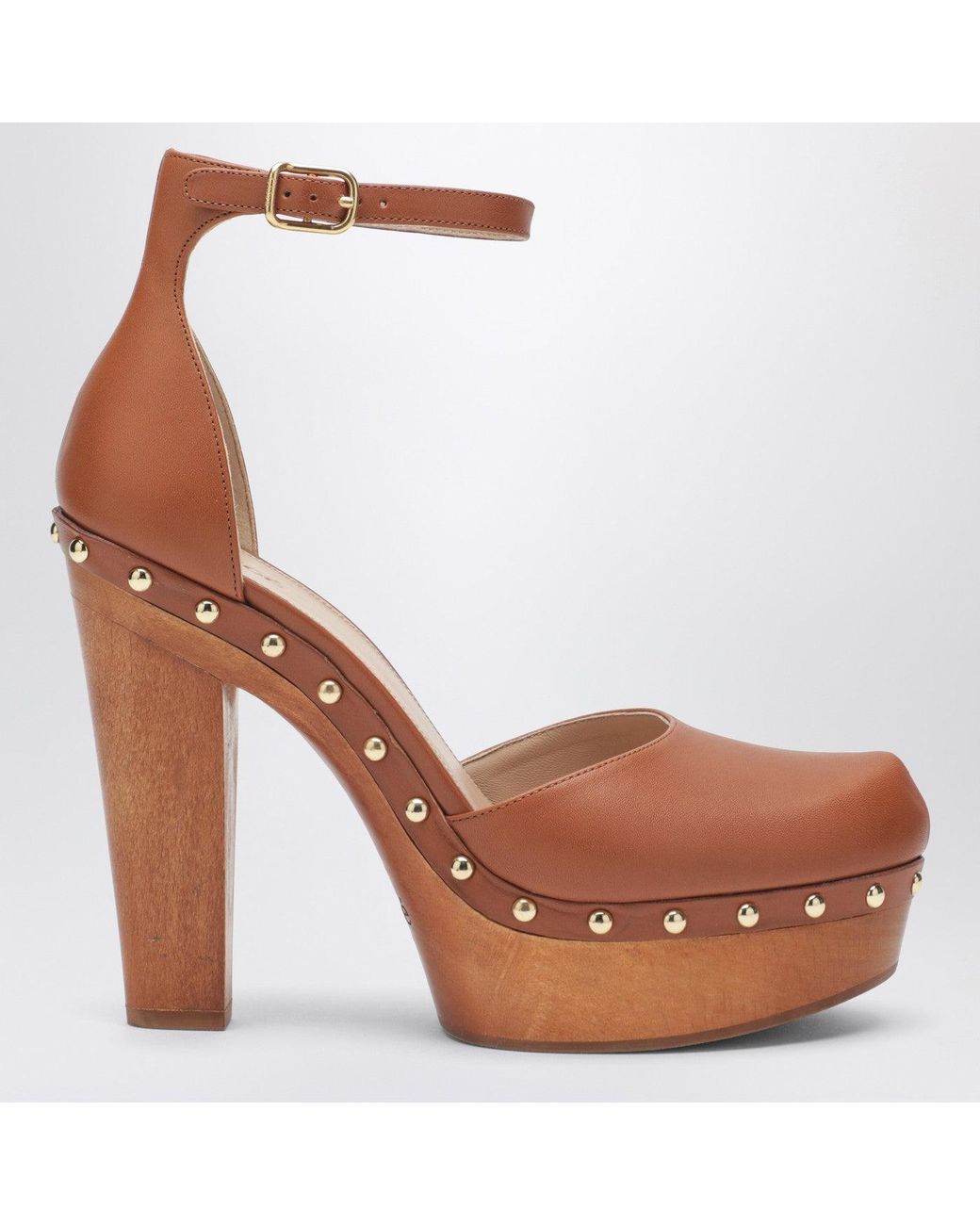 Chloé Brown Platform Pumps With Studs