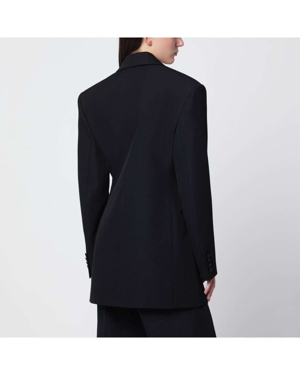 Saint Laurent Black Double-Breasted Tuxedo Jacket