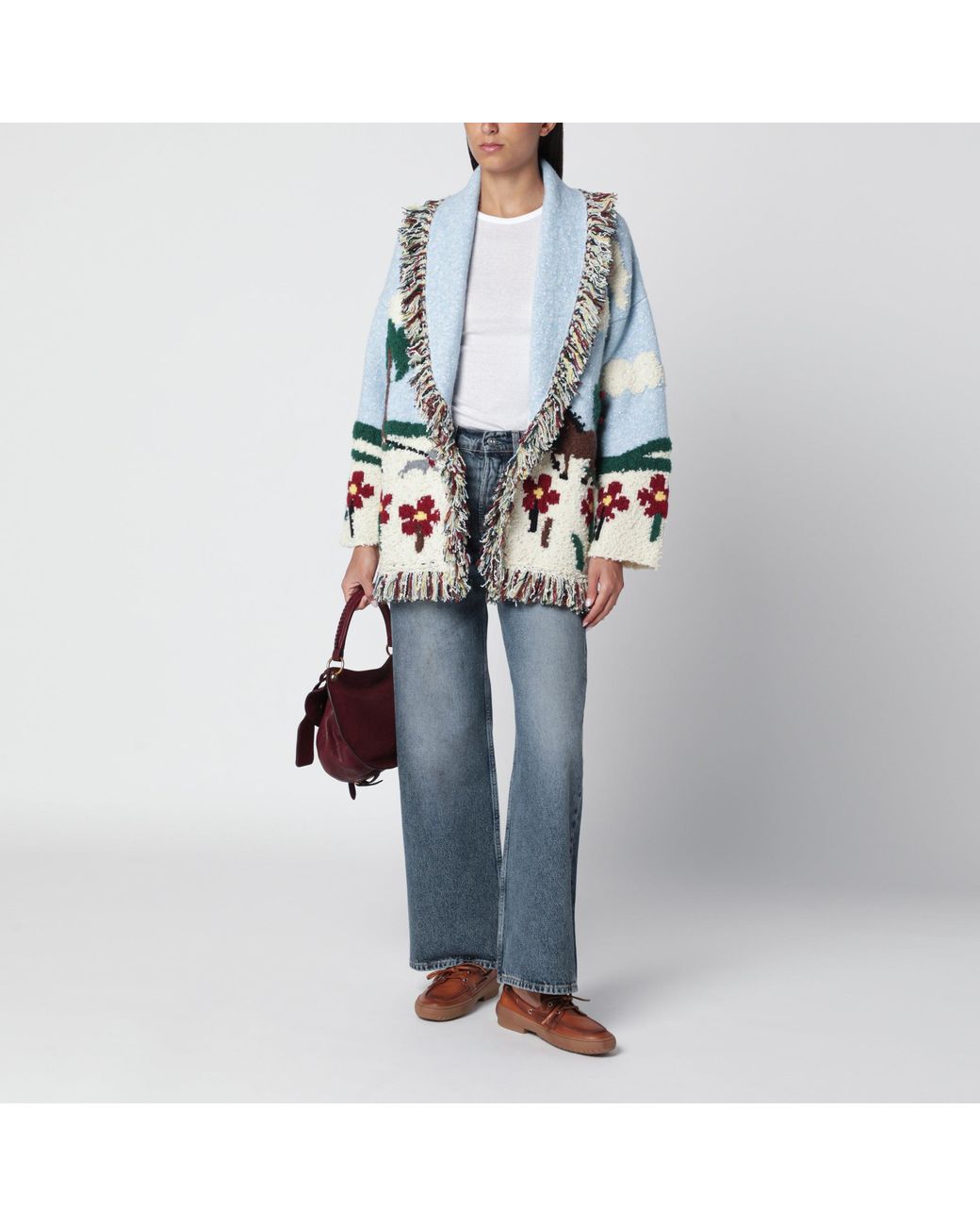 Alanui Blue Casa Light Wool-Blend Cardigan