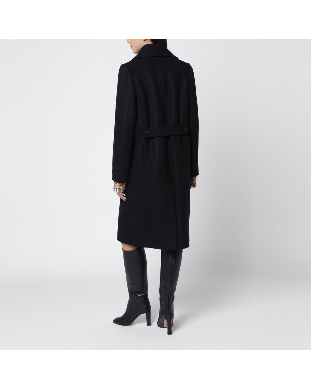 Dries Van Noten Black Double-Breasted Coat