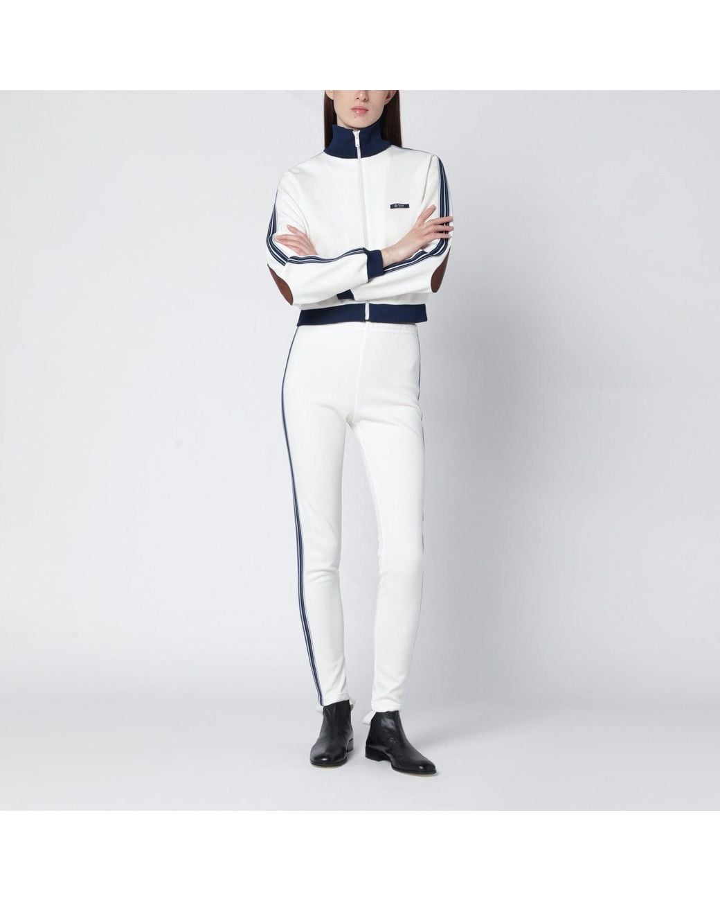 Prada White Ivory Technical Fabric leggings