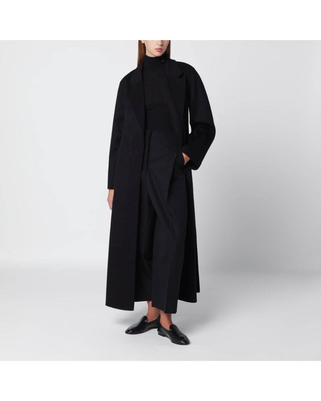 IVY & OAK Black Wool Wrap Coat