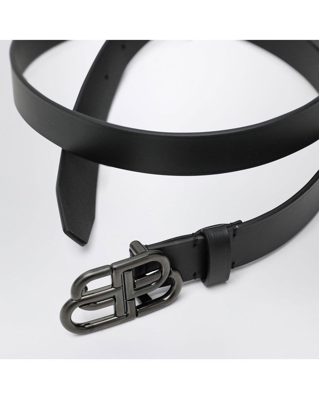 Balenciaga Black Slim Bb Belt