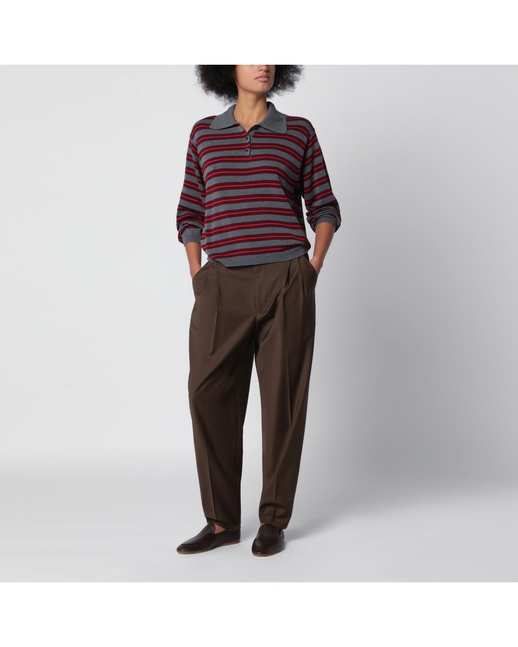 Cordera Brown Chestnut Carrot Trousers